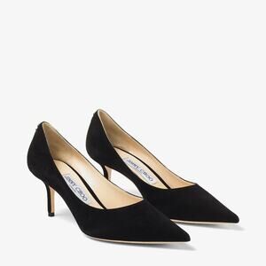 Jimmy Choo “Romy 60” Black Suede Pumps – Size 37.5 EU